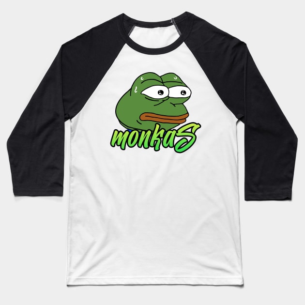 MonkaS twitch pepe frog emoticon Baseball T-Shirt by therustyart